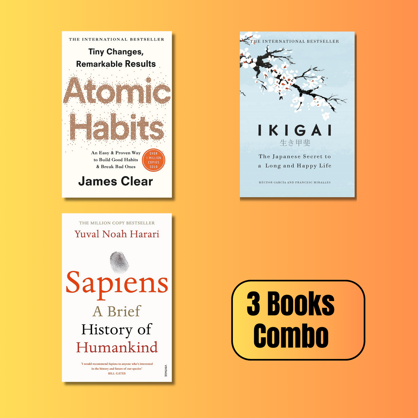 [Combo] Atomic Habit-Ikigai-Sapiens (Paperback)