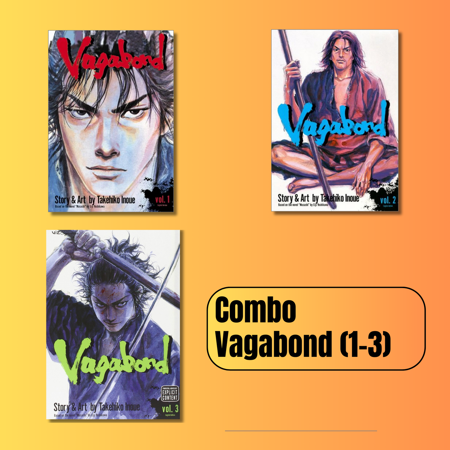 [Combo] Vagabond: Vol 1-3 By Takehiko Inoue (Paperback)