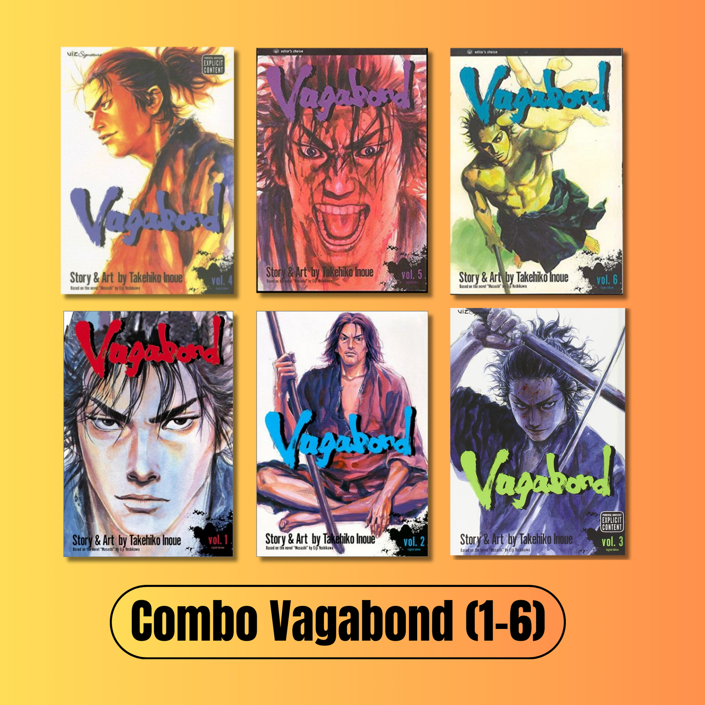 [Combo] Vagabond: Vol 1-6 By Takehiko Inoue (Paperback)