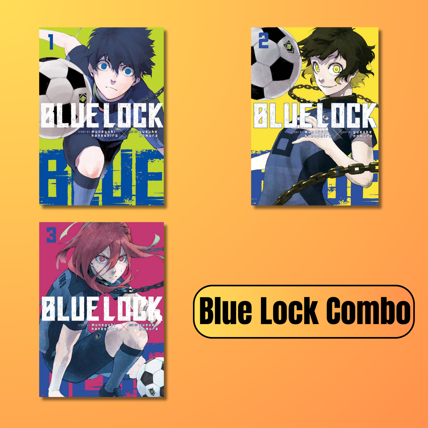 Blue Lock Combo: 3 Books By  Muneyuki Kaneshiro (Paperback)